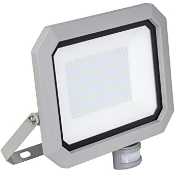as - Schwabe Slimline LED Strahler mit Bewegungsmelder 50 W, 5000 Lumen- Neutralweiß 4000K - Wandleuchte schwenkbar - robust - einfache Installation - Außenbeleuchtung wasserfest IP65, 46408