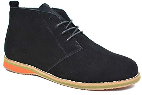 New Desert Fashion Lace Up Suede Smart Boot UK Size 6-11 (EU 44, Black Suede)