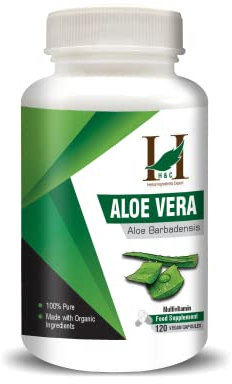H&C Aloe Vera Capsules - 900mg per Serving, 120 Vegan Capsules | for All Wellness and Rejuvenation