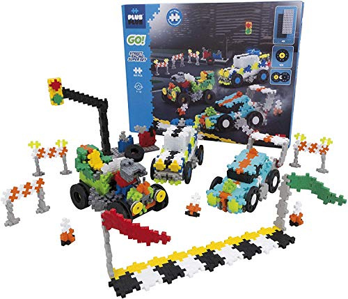 Geniales Konstruktionsspielzeug, Rennautos mit Zubehör, PlusPlus Go! Bausteine-Set, 900 Teile