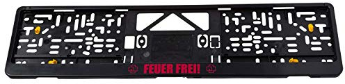 Rammstein Auto-Kennzeichenverstärker Feuer Frei schwarz rot, Offizielles Band Merchandise KFZ Nummernschild Halterung