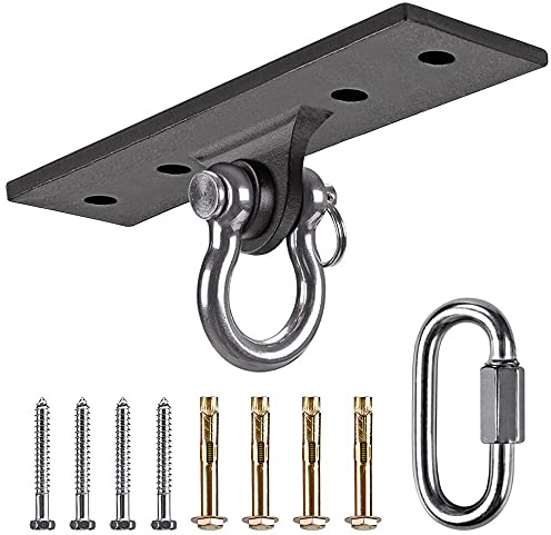 Dolibest Suspension Le Hamac Suspendre la Balançoire Ensemble de Support Mousqueton pour Aire de Jeux Intérieur Extérieur Chaise Yoga Corde Sacs de Frappe, Jusqu'à 600lbs