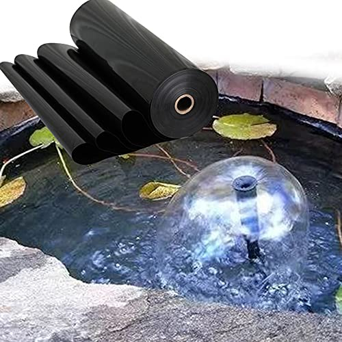 ZYFA HDPE Teichfolie 0.2 mm oder 0.5mm Stärken,Schwarze Gartenteichfolie Gartenpoolmembran Teich Folie Schwimmteich, UV und witterungsbeständig Folie