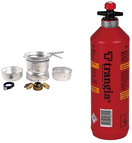 Trangia 25 Cookset With Spirit Burner & Fuel Bottle with Safety Valve, 1 L