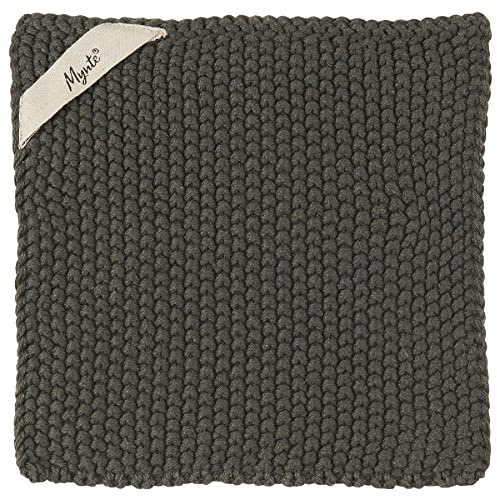 Topflappen 'Mynte' in THUNDER GREY gestrickt aus Baumwolle von IB Laursen