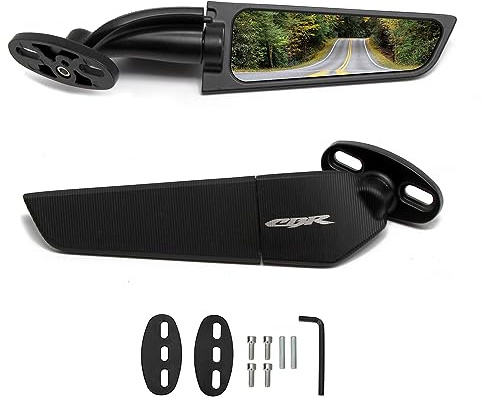 Motorcycle Rear View Mirror Wing Rearview Side Mirror Adjustable 360° Rotating Mirrors for H-onda CBR 1000RR 600RR 650R 500R 400R 250RR