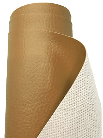A-Express Premium Gekörnt Wasserdicht Kunstleder Gekörnt Lederimitat Texturiert Lederstoff Meterware - 200cm x 140cm (Beige)