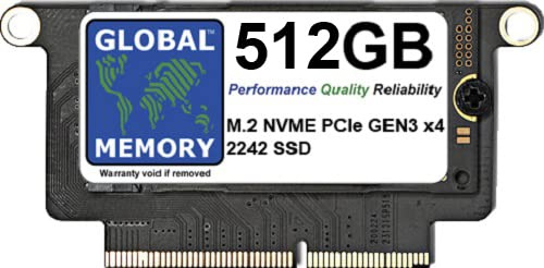 GLOBAL MEMORY 512GB M.2 PCIe Gen3 x4 NVMe SOLID STATE DRIVE (SSD) FOR MACBOOK PRO RETINA NON TOUCH BAR A1708 (LATE 2016 - MID 2017)