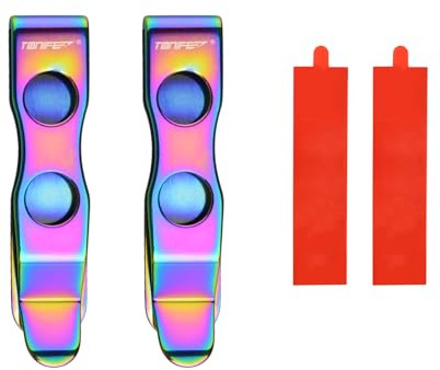 TONIFE Multifunktionellt fickclips Monterbart fickclips för smartphones, fäst med 3M VHB-lim, fickclips i rostfritt stål, 2-pack (Färgat Titan x2)