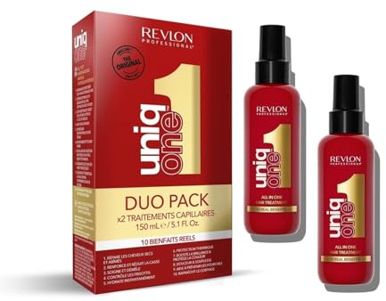 Revlon Professional UniqOne Leave In Conditioner Classic Duo Pack, Gifts For Women/Men, Hair Treatment For Shine And Frizz Control (2 x 150ml)