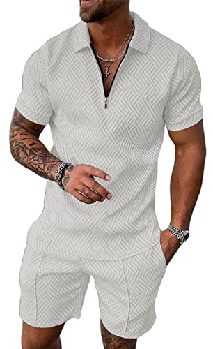 Fastkoala Homme Ensemble Sets Ete Tenues Survêtement Costumes Plage Vacances 2 Pcs
