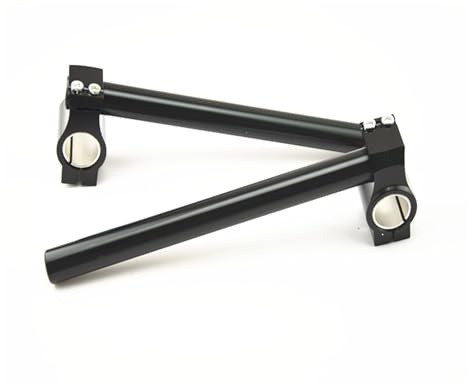 2pcs Racing Adjustable CNC 26MM 27MM 28MM 29MM 30MM Clip On Ons Fork Handlebars Handle Bar For Cafe For Racer Motorcycle Universal Handlebar Risers Motorcycle Handlebar (Color : Black)