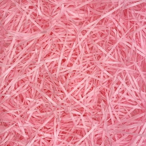 LKQBBSZ Relleno de cesta de pasto de Pascua de papel de corte arrugado para regalo, cesta de papel arrugado para regalo, cesta de papel arrugado (rosa)