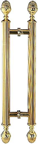 ISolay Türgriffe TüRbeschlag Europäischer Retro-Edelstahl, golden, Türgriffe für Zwei Seiten aus Glas, für Haustor/Büro/Ladentür/Holztür/Metalltür/Scheunentor, rostfrei/5 Größen (Größe: 600 * 3