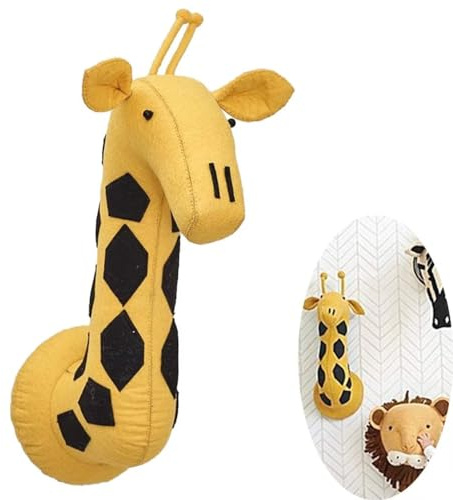 3D-Tierkopf-Wandbehang, Wollfilz-Tier-Wanddekoration, Tier-Kinderzimmer-Wanddekorationen, Wandkunst, Kinderzimmer-Dekoration, Anhänger, Spielzeug für Jungen, Mädchen, Kinderzimmer