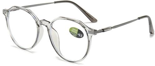 ABETOS Lesebrille Damen Herren Groß Blaulichtfilter Lesehilfe Sehhilfe Metall Rund Anti Blaulicht Mode Vollrandbrille Lesebrillen 0.5 1.0 1.5 2.0 2.5 3.0