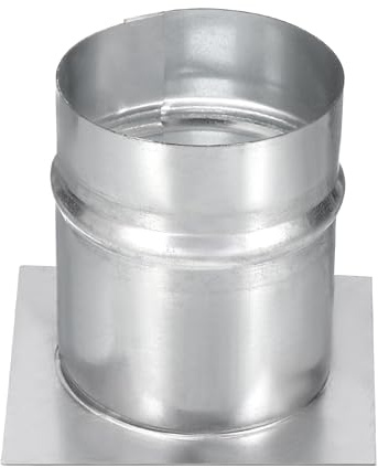 PATIKIL 3 Duct Connector Flange, Galvanized Air Ducting Mounting Plate Dryer Vent Chimney Top Plate Square to Round for Heating Cooling Ventilation HVAC Exhaust Fan Vent Systems, 4x4
