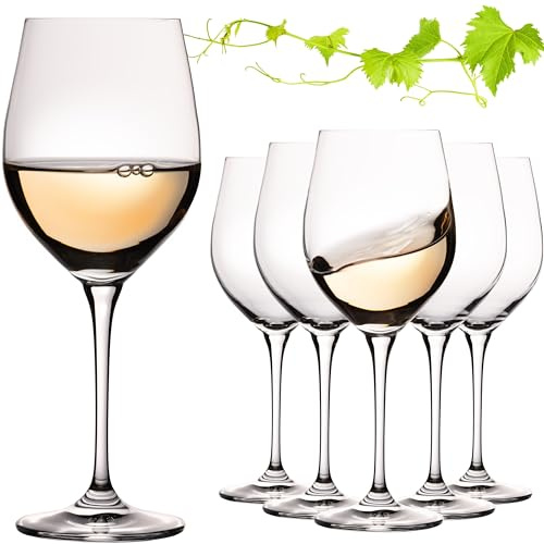 IMPERIAL Bauchige Weißweingläser 450ml Set 6-Teilig 'Havanna' Weingläser aus Crystalline Glas Spülmaschinenfest