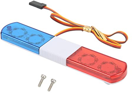 RC LED Lights, RC LED Police Light Simulation Design RC Police Flash Lamp LED Alarming Light RC Light Bar Police Accessories for Kids 4 Lighting Modes for 1/8 1/10 RC Cars (Red