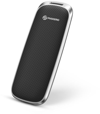 PHIXERO P10PRO extern bärbar SSD 512 GB, upp till 1050 MB/s, USB 3.2 Gen2, innehåller 2-i-1 USB C-kabel, extern hårddisk bärbar NVMe SSD för iPhone 15+/Android/Windows/Mac, svart