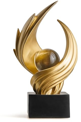 FJSPERM Gold Deko Modern Wirbel Statue Dekoration für Wohnzimmer, Minimalist Statue Regal Dekor Akzente, abstrakte Kunst Skulptur Dekor für Büro Couchtisch Sideboard