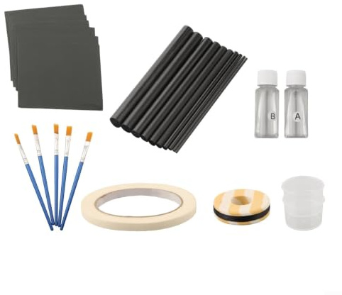 Donkivvy Angelruten-Reparaturset, Angelruten, Carbon-Einsätze, Carbon-Reparaturset, Kohlefaser-Reparatur, gebrochene Rute, passend für verschiedene Angelruten