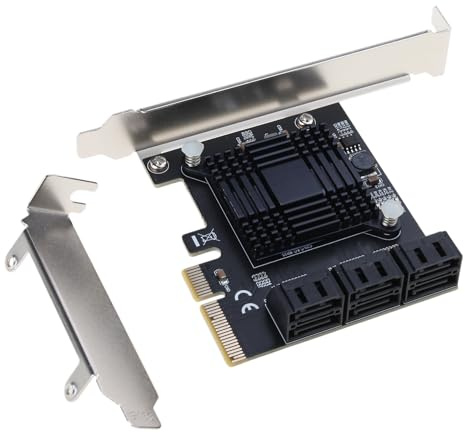 FIRSTXIU Interne 6 Port Soft für Raid SATA III 6GB/S Pci-E X1 Controller-Karte für Desktop-PC, unterstützt SSD HDD für w/Low Profile