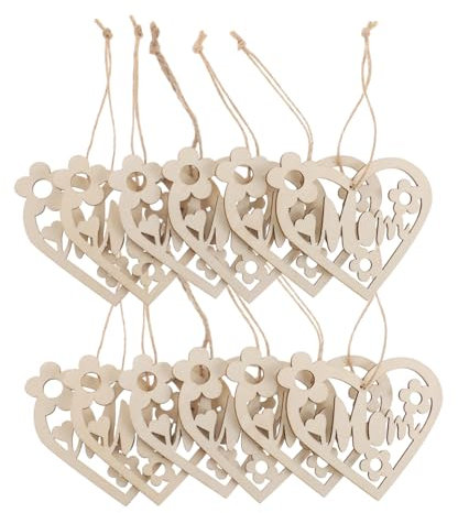 Angoily 20set Ritagli Legno Forma Cuore Per Mamma Etichette Fai Da Te Non Finite Decorazioni in Legno Per Festa Della Mamma Sagome Per Feste Compleanno