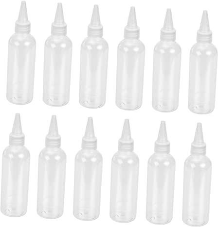 DEARMAMY 30 Pezzi Bottiglie Beccuccio Ricaricabili per Colorazione e Essenziali Design Antileak e Facile Squeeze Colore Casuale