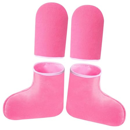 LRXIYODE Paraffinwachs Fußhandschuhe und Handfäustlinge aus Polyester für Vielseitige Anwendung und Pflegende Wärmebehandlung im Professionellen Salon und Zuhause