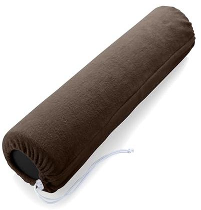 ZenGrowth Knierolle mit Bezug für Massageliege – Rolkissen für Massage & Wellness – Bequem & Hygienisch – Mit Reißverschluss – Abnehmbarer, Waschbarer Bezug (Schokoladenbraun, 3/4 Rund)