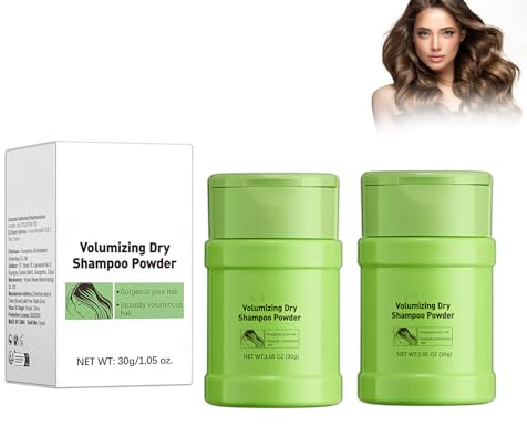 Polvo Voluminizador para Cabello, Champú Seco contra Raíces Grasas, Efecto Duradero, Ideal para Retoques y Viajes, Set de 2 Piezas
