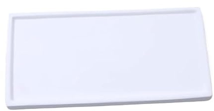 Basis Bac d'égouttement pour palette de plantes de jardin, pour l'intérieur et l'extérieur, pot de fleurs rectangulaire, soucoupe réutilisable (blanc, grand)
