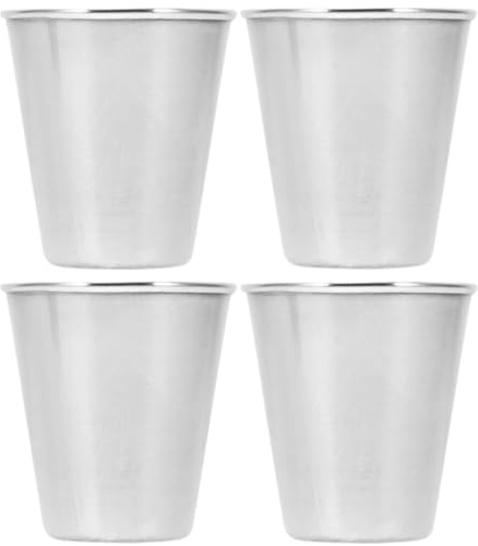 ANDRESLAD Lot De 4 Verres Inox 70 Ml Multifonctions Empilables Pour Boissons Variées Et Événements Festifs Maison Camping