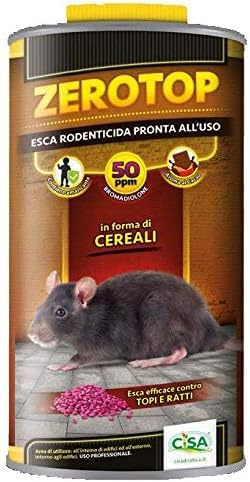 Cisa ZEROTOP Grano Cacao Esca per Topi Pronta all'Uso Aromatizzata al Cacao Barattolo 1,5 kg
