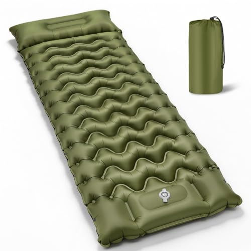 PHYSEN Colchón Hinchable Autohinchable con Correas 360° - Esterilla de Camping Inflable Impermeable con Bomba para Viajes, Playa y Autocaravana