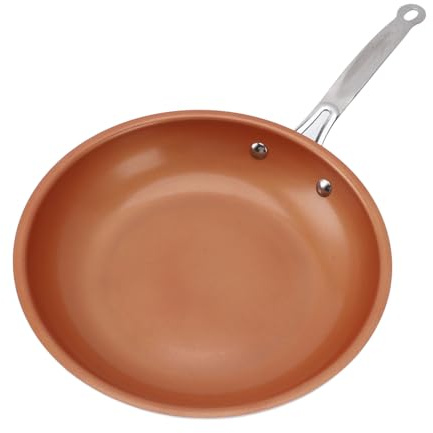 LIYJTK Sartén de aluminio y cobre antiadherente, utensilios de cocina versátiles para la cocina casera