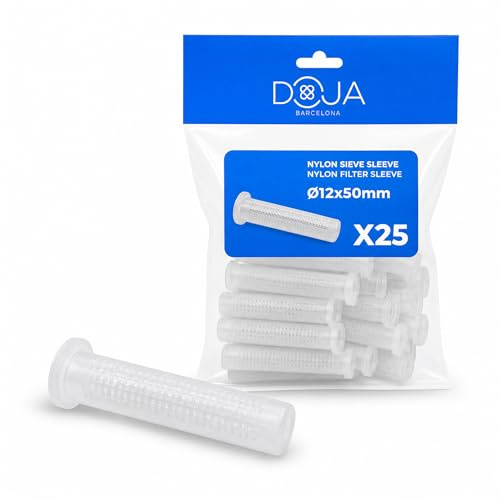 DOJA Barcelona Tamiz Nylon Anclaje Químico - 12x50 - Pack 25 - Diseño Optimizado para Buena Fijación en Ladrillo Hueco, Fácil Instalación, Taco Quimico, Varilla Roscada para Anclaje, Tacos Pared