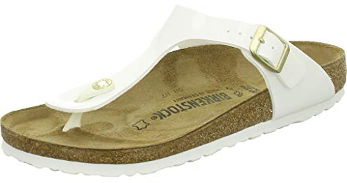 Birkenstock Classic Gizeh Birko-Flor 943871, Zehentrenner, Weiß (Graceful Pearl White 8234), 36 EU (3.5 UK)