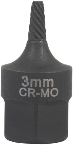 SW-Stahl 05542L-3 Spiralnutendreheinsatz 3 mm, 3/8 Zoll Ausdreher | Schraubenausdreher Werkzeug für Vielzahn & Innensechskant - Sicherer Halt durch Linksdrall - Bolzenentferner & Schraubenlöser