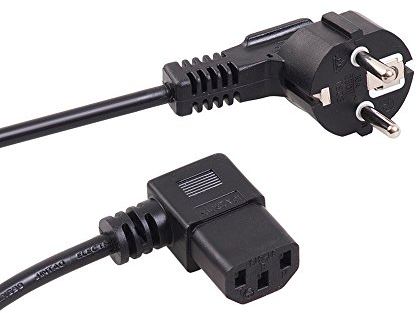 Maclean MCTV - Cable de alimentación CPU Disponible en Tres tamaños: 1,5m, 3m, 5m Conector acodado CEE7/7 Schuko/C13 (5m)