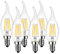 LVWIT LED Kerze Lampe E14, 470 lm, warmweiß 2700K, ersetzt 40 Watt, nicht dimmbar, Classic Kerzenform Filament, klar (6er Pack)