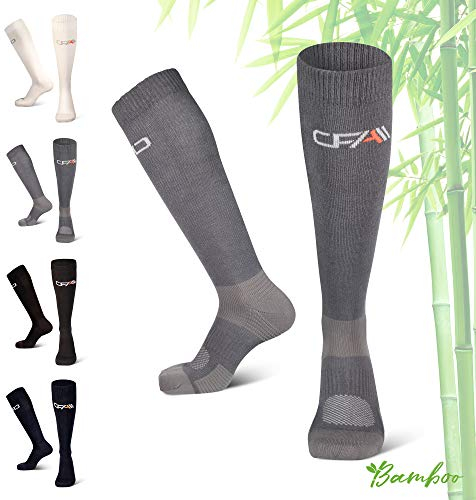 Weiche Kompressionsstrümpfe aus Bambusfaser für Männer und Frauen – Überlegener Tragekomfort für den täglichen Gebrauch, Arbeit, Reisen, Flüge, Schwangerschaft, Sport, Hergestellt in der EU.