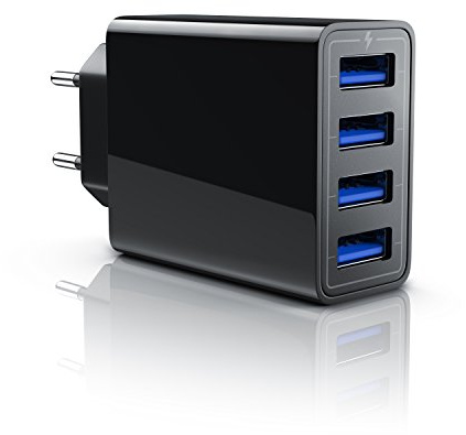 CSL - USB Netzteil Mehrfach Ladegerät - 4 Port Charger - Geeignet für Handy, Smartphones, Tablets von Asus, Huawei, LG, Oppo, Motorola, Samsung, Sony, ZTE, Xiaomi