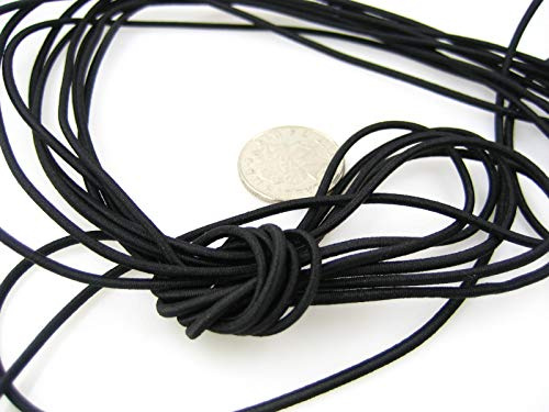 5m of Black 2mm Diameter Round Elastic Cord Sewing Accessories 2mm Stretch Bungee Cord