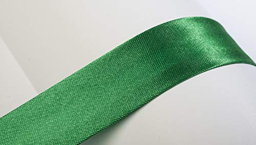 Jajasio Schrägband, 10m, Atlas (Satin), 19mm, gefalzt 13 ? grün, Textilband, Einfassband in 40 Farben