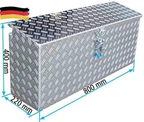ADE Seitenkasten aus Alu Riffelblech 800x220x400mm, Staubox für Pferdeanhänger, Staukasten, Edelstahlhaus GmbH, Made in Germany