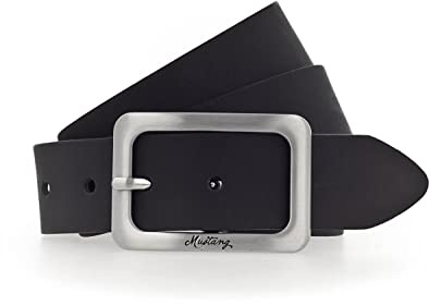MUSTANG Gürtel Damen Leder Ledergürtel 30 mm Rindleder Damengürtel (Schwarz, 80)