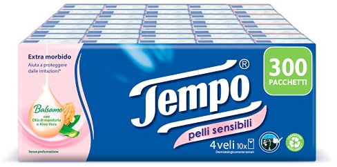 Tempo Taschentücher für empfindliche Haut, 300 Packungen mit je 9 Taschentüchern