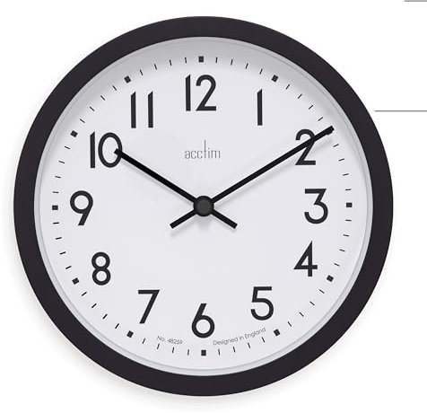 Acctim Elstow 22843 Wall Clock in Soot Black